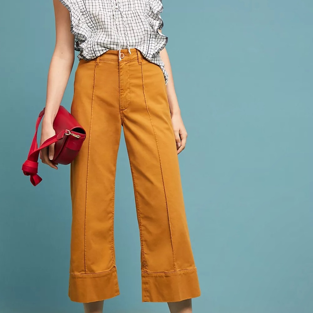 Anthropologie Chino Wide Leg Pants